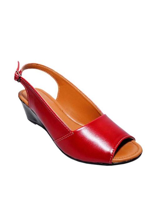 red synthetic napa leather sandal - 9842478 - Very Small Image - 1