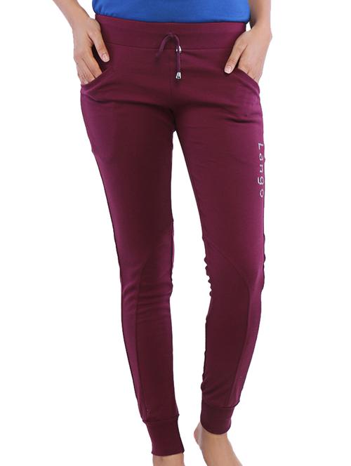 purple solid cotton blend pants - 984827 - Very Small Image - 1