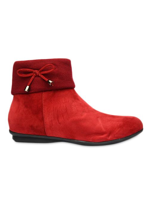 red ankle length boot with lace bow - 985373 - Very Small Image - 1