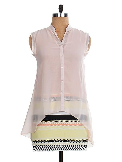white-multi double layered chiffon short dress - 985910 - Very Small Image - 1