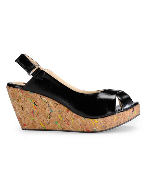 gold Leatherette wedge - 9862323 - Very Small Image - 1