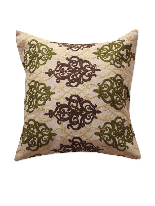 beige cotton cushion cover - 9865343 - Very Small Image - 1
