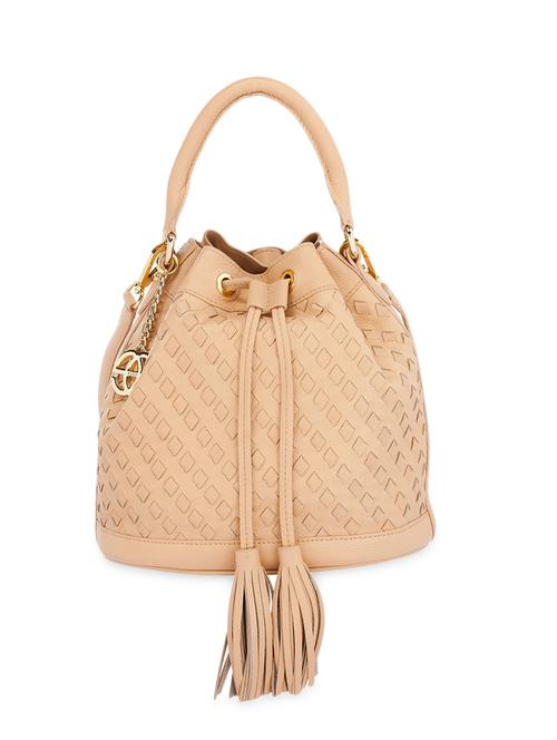 tan textured leather bucket bag - 9872284 - Very Small Image - 1