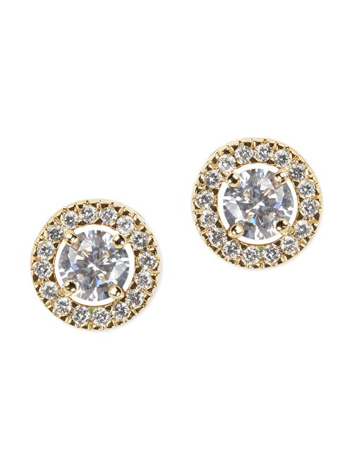 cute golden round crystal stud earring - 987376 - Very Small Image - 1