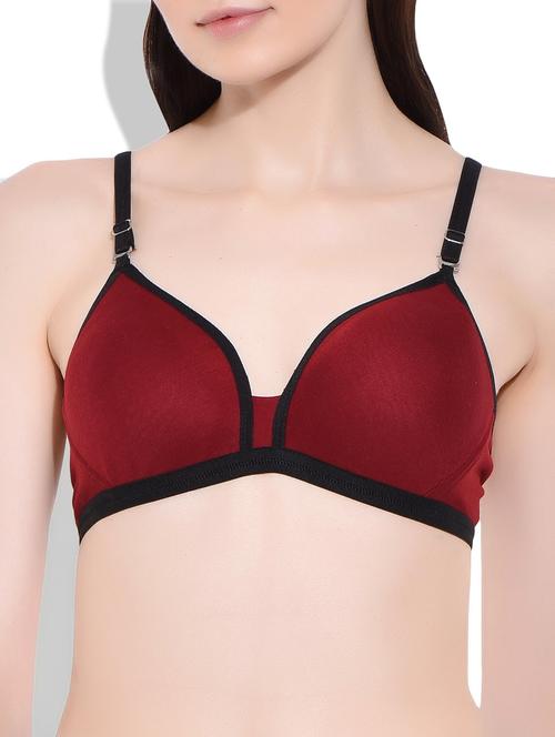 lovinoform maroon color cotton bra - 9874413 - Very Small Image - 1