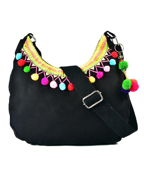 black canvas sling bag - 9879851 - Very Small Image - 1