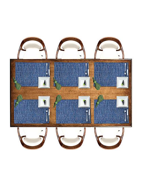 blue cotton table mat set - 9881917 - Very Small Image - 1