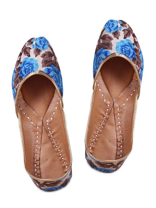 blue leather rajasthani jutis - 9883145 - Very Small Image - 1