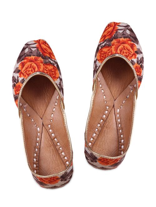 orange leather rajasthani jutis - 9883146 - Very Small Image - 1