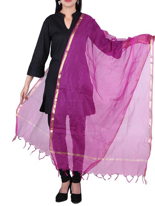 doria zari work megenta color dupatta - 9883167 - Very Small Image - 1