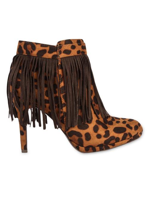 leopard brown leatherette boots. - 9883885 - Very Small Image - 1