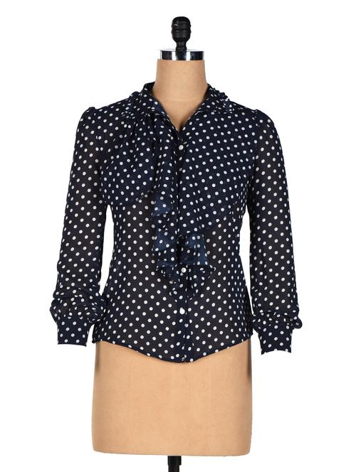 blue polka dot ruffle top - 988745 - Very Small Image - 1