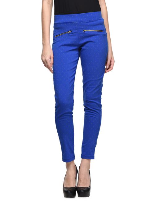 blue lycra fitted jeggings - 988773 - Very Small Image - 1