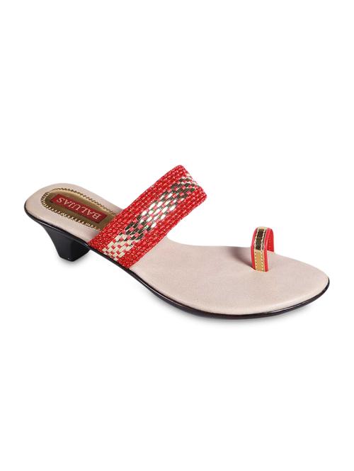 red faux leather sandals - 9889161 - Very Small Image - 1