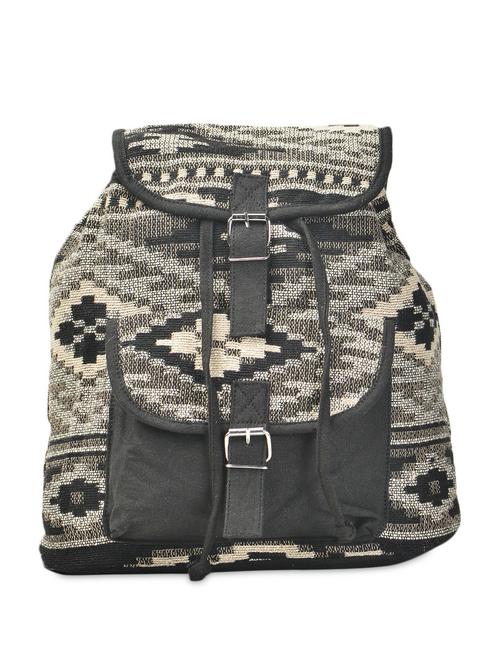 black woven canvas back-pack - 989324 - Very Small Image - 1