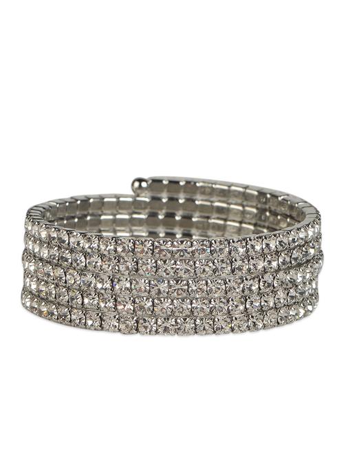 silver crystal studded spiral loops bracelet - 989517 - Very Small Image - 1