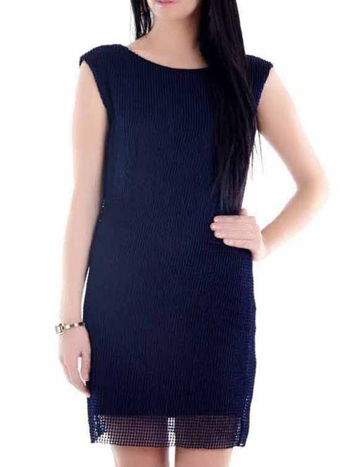 navy blue luxe mesh dress - 990011 - Very Small Image - 1