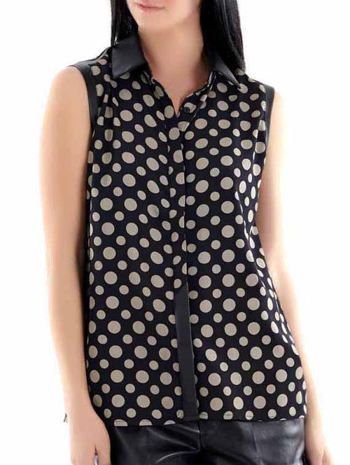 monochrome polka printed shirt - 990020 - Very Small Image - 1