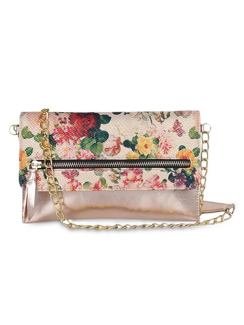 gold floral leatherette bag - 9900200 - Very Small Image - 1