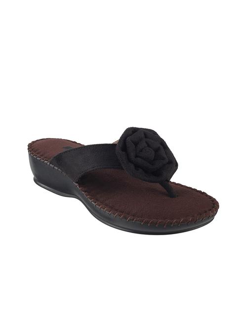 black leatherette toe separator sandals - 9900461 - Very Small Image - 1