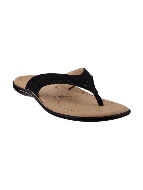 black leatherette toe separator sandals - 9900651 - Very Small Image - 1