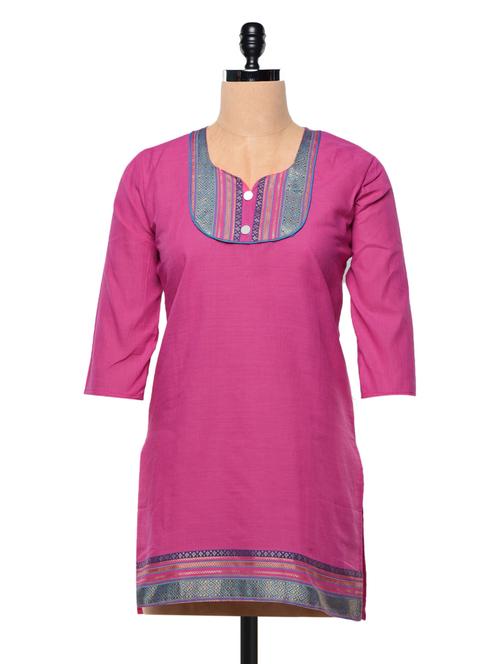cotton patch work kurta - 990227 - Very Small Image - 1
