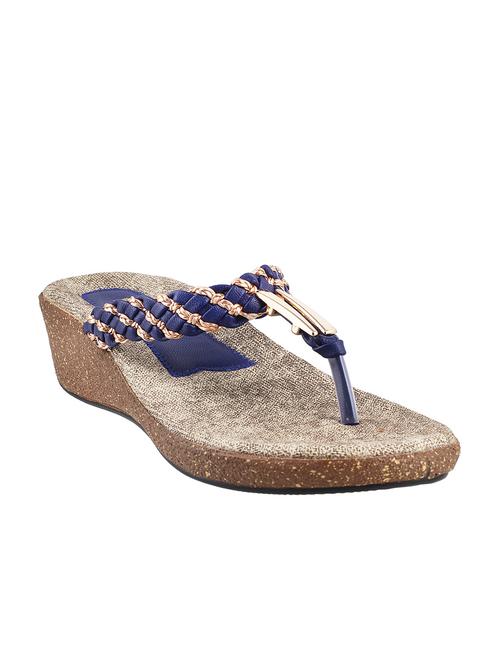 blue leatherette wedges - 9902422 - Very Small Image - 1