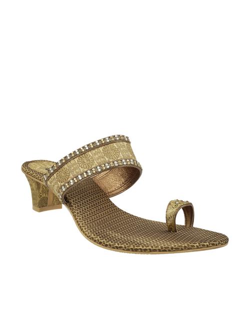 gold leatherette sandals - 9902714 - Very Small Image - 1