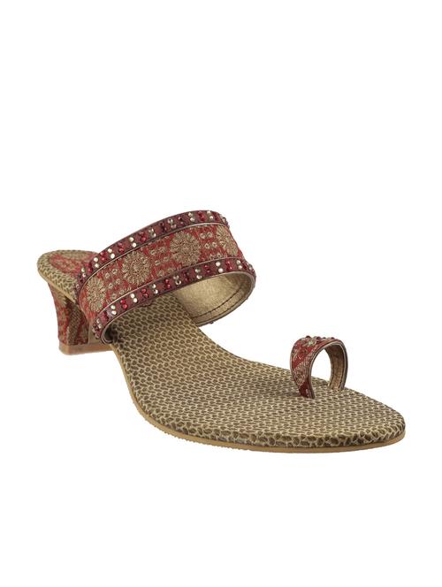 maroon leatherette sandals - 9902716 - Very Small Image - 1