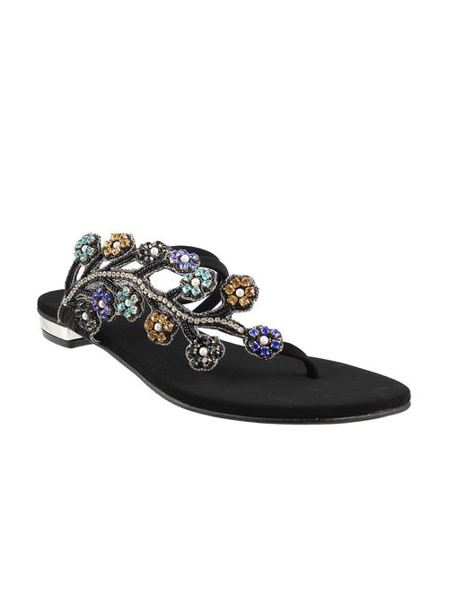 black leatherette sandals - 9902814 - Very Small Image - 1