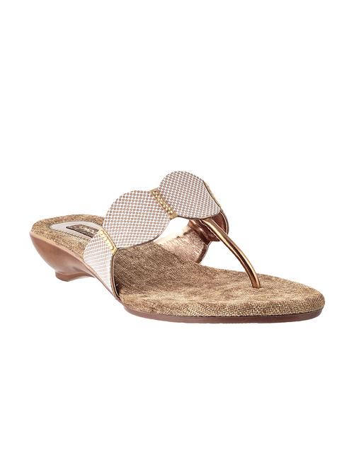 gold leatherette wedges - 9902837 - Very Small Image - 1