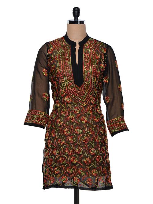 georgette embroidered kurta - 990293 - Very Small Image - 1
