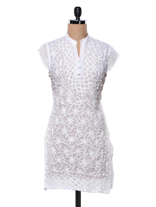 georgette embroidered kurta - 990301 - Very Small Image - 1