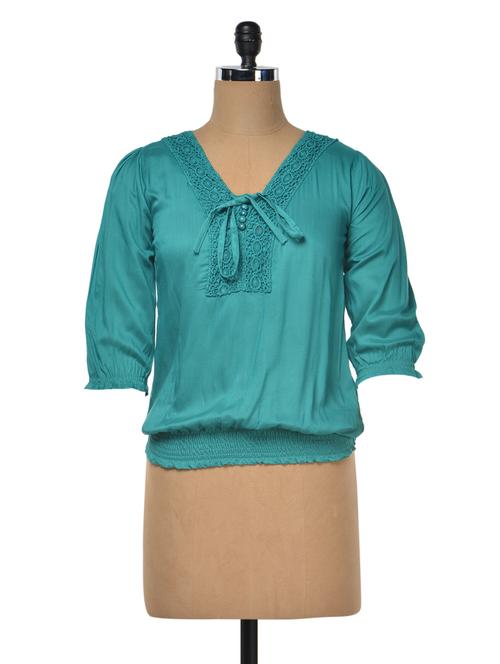 v neck threequater sleeve top - 990367 - Very Small Image - 1