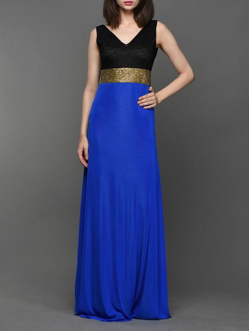 royal blue sleeveless maxi dress - 990402 - Very Small Image - 1