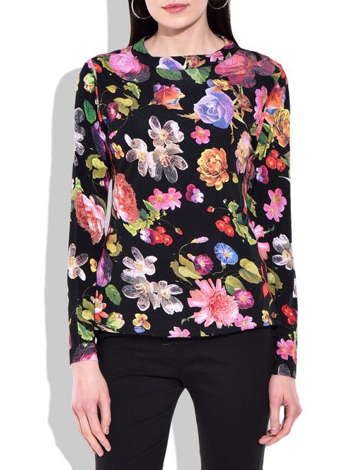 black multi knitted poly viscose top - 9911829 - Very Small Image - 1