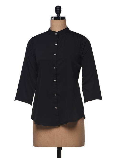 black three quarter sleeve shirt - 991989 - Very Small Image - 1