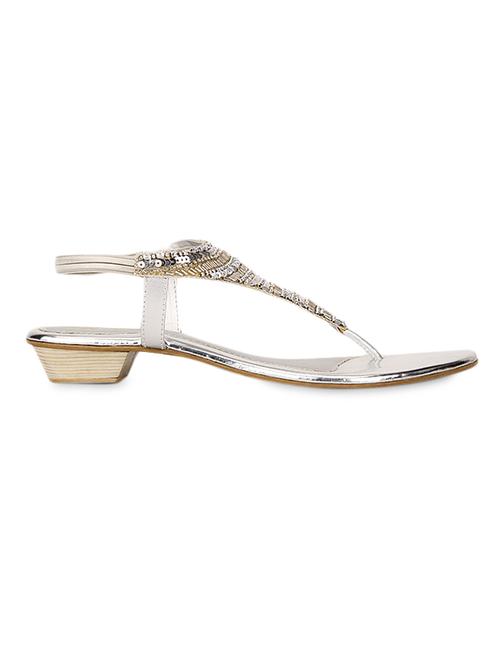 silver leatherette sandals. - 9933690 - Very Small Image - 1