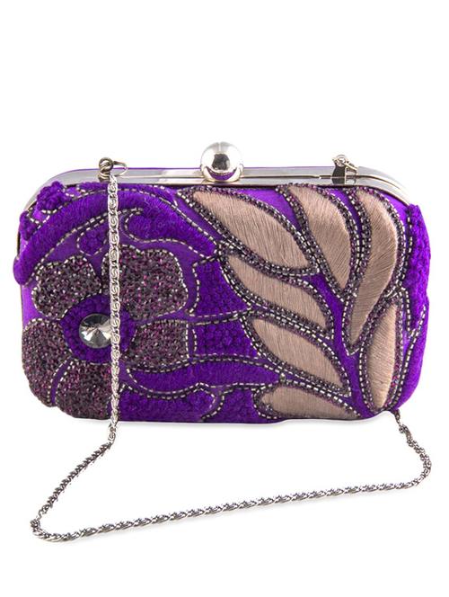 purple embellished box clutch - 993520 - Very Small Image - 1