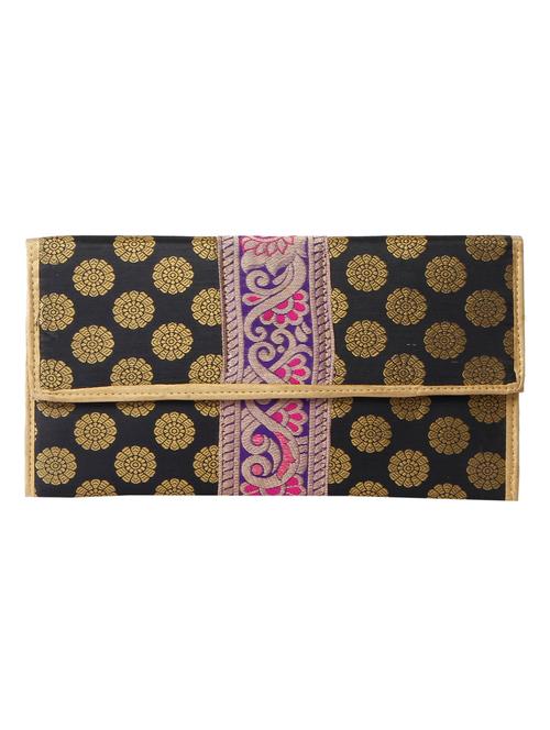 black silk jacquard clutch - 9936694 - Very Small Image - 1