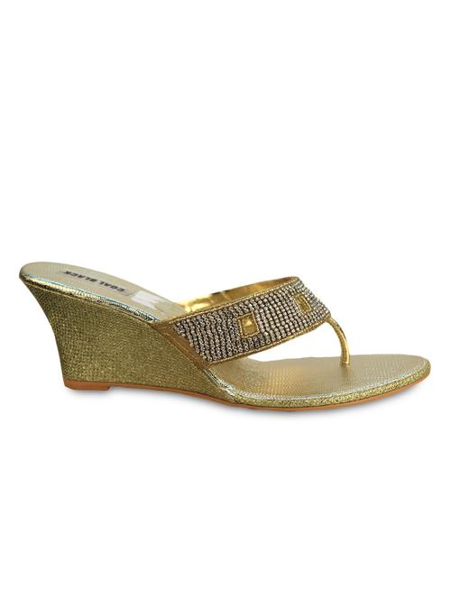 gold leatherette sandals - 9938201 - Very Small Image - 1
