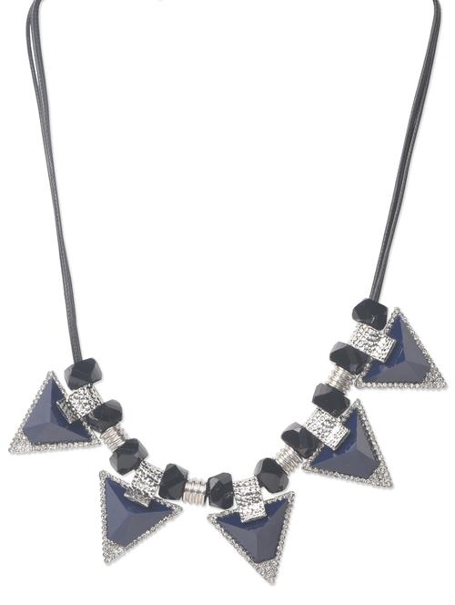 blue triangular metal alloy shape party necklace - 993943 - Very Small Image - 1