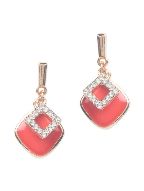 rhombus red party studded earrings - 993959 - Very Small Image - 1