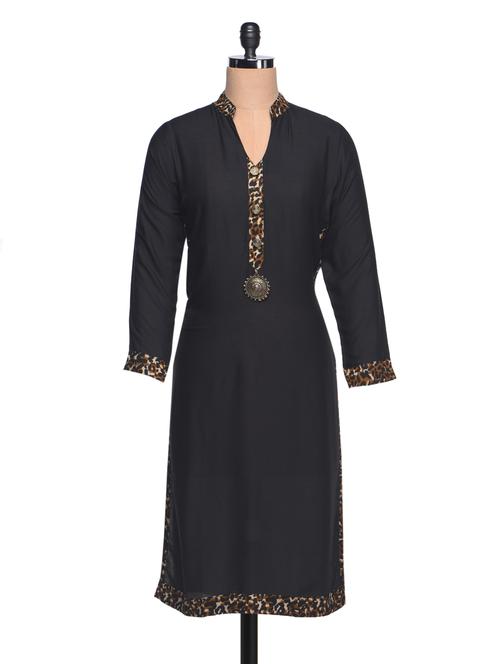 black long kurta kurta - 994156 - Very Small Image - 1