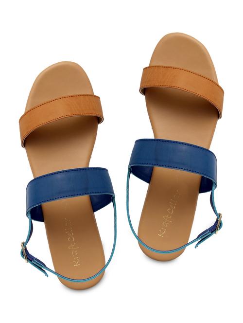 blue,brown leatherette sandal - 9947614 - Very Small Image - 1