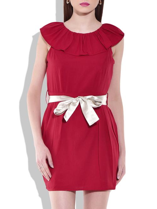 red color bow dress - 9948489 - Very Small Image - 1