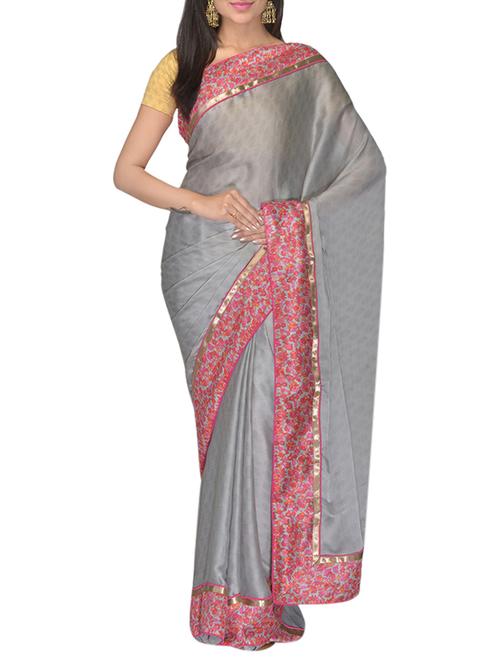 slate crepe chiffon saree - 9956438 - Very Small Image - 1