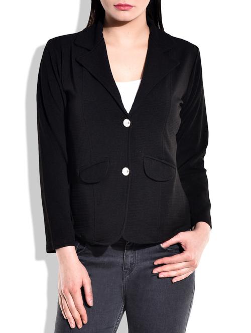 black knitted polyester blazer - 9960303 - Very Small Image - 1