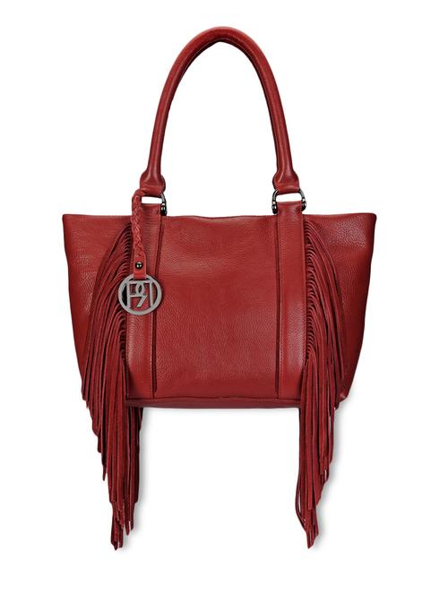red fringed pure leather handbag - 9963769 - Very Small Image - 1