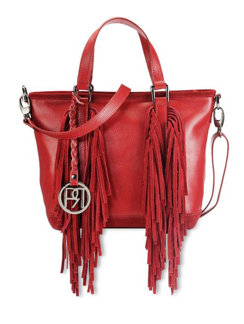 red fringed pure leather handbag - 9963777 - Very Small Image - 1